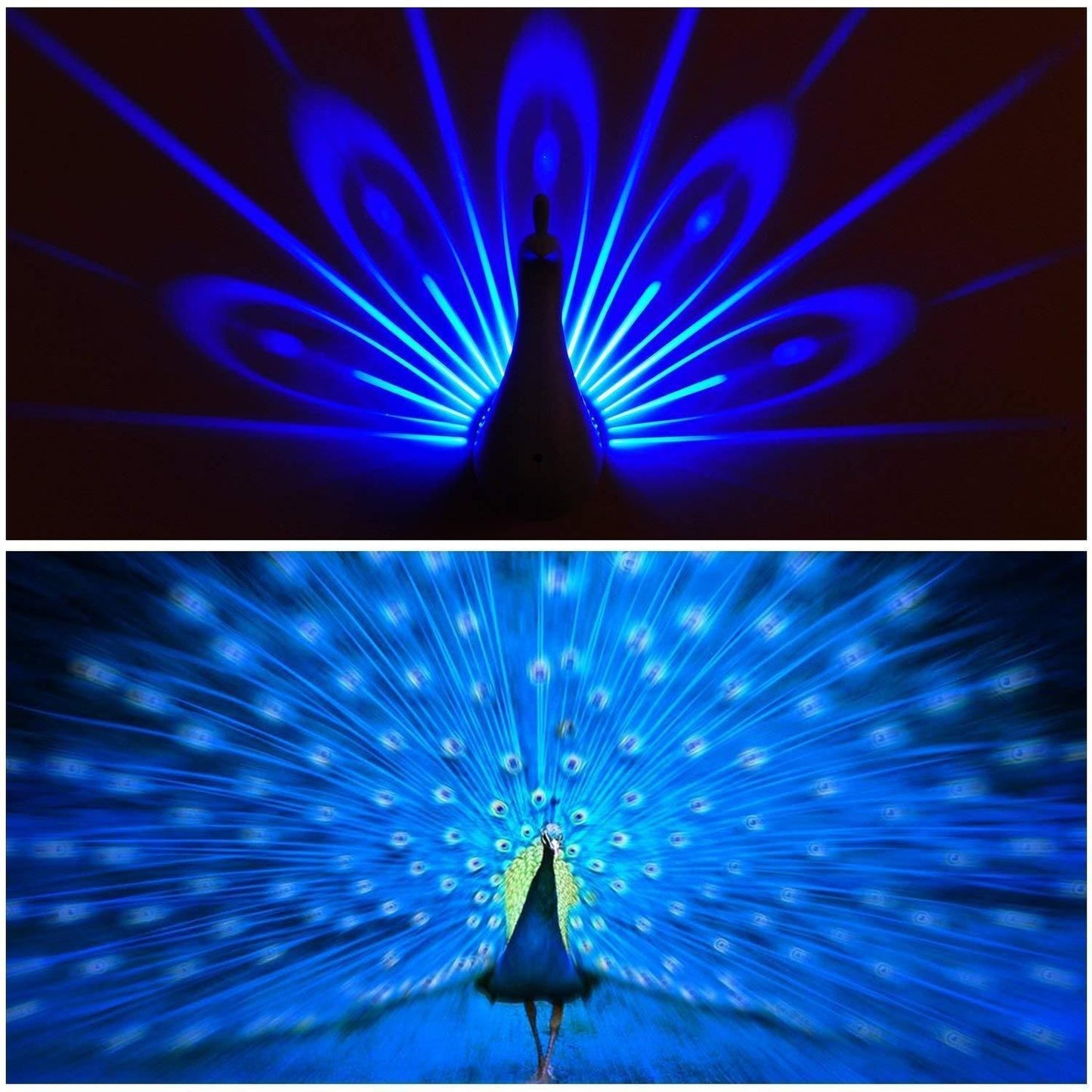 Rainbow Peacock 7-Color Projection Night Light - Veesho