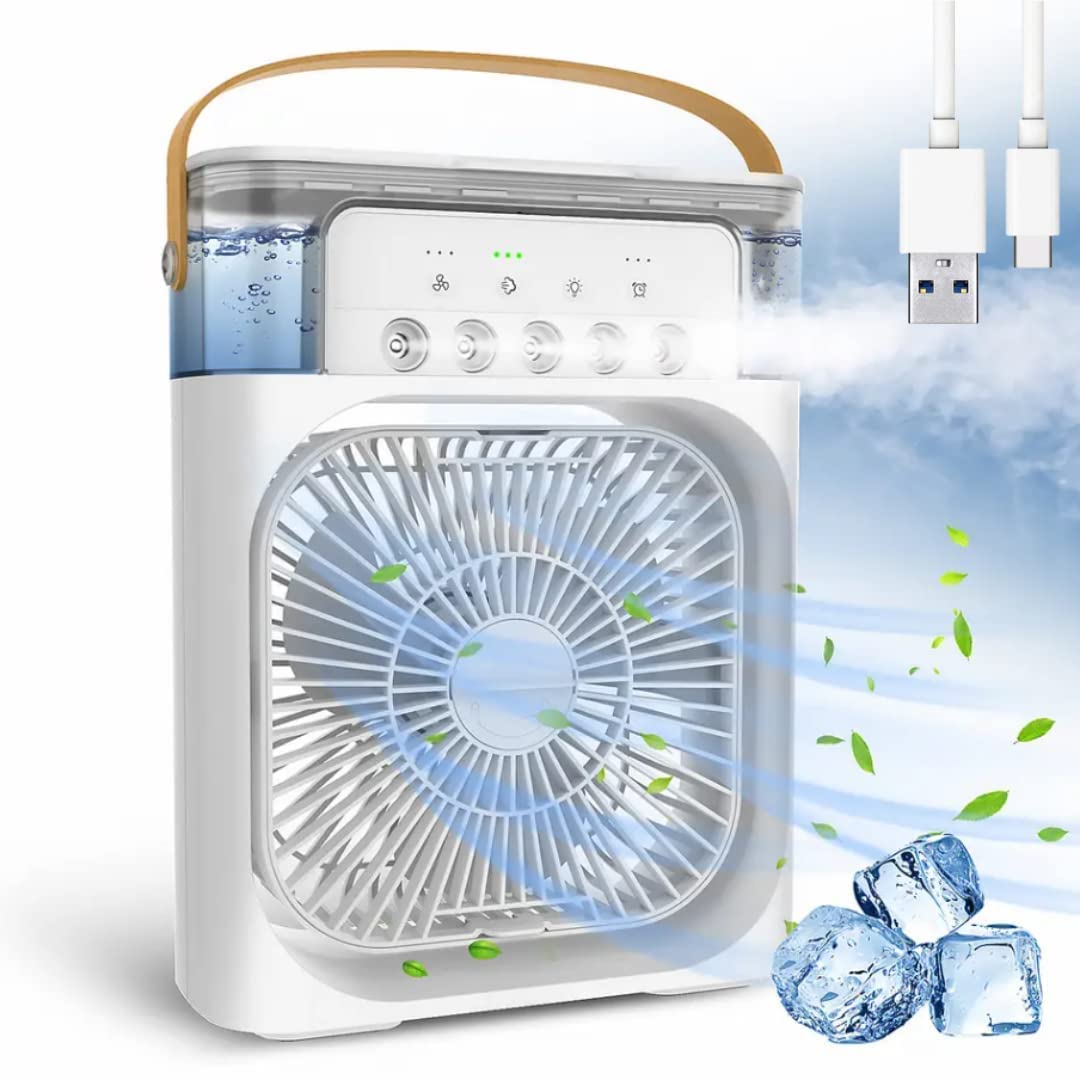 BeOne Mini Air Cooler & Humidifier – 3-Speed, LED, USB Powered - Veesho