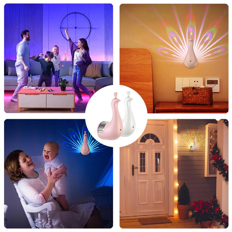 Rainbow Peacock 7-Color Projection Night Light - Veesho