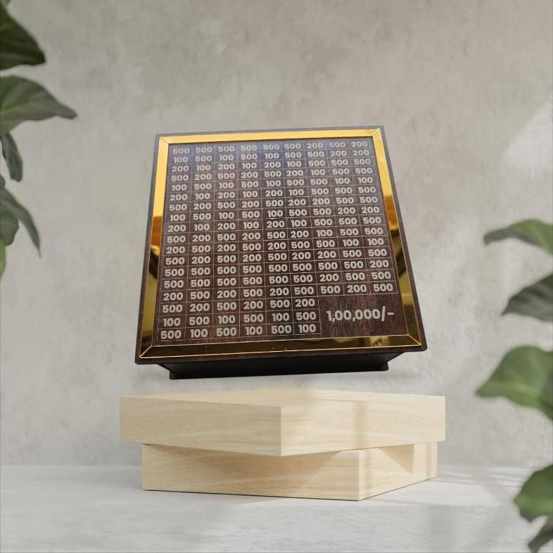 Signamio Premium 1 Lakh Wooden Piggy Bank With Number Tracker - Veesho