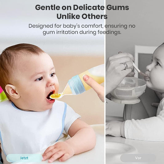 Premium Silicone Squeeze Feeder & Spoon – BPA-Free Self-Feeding Feeder - Veesho