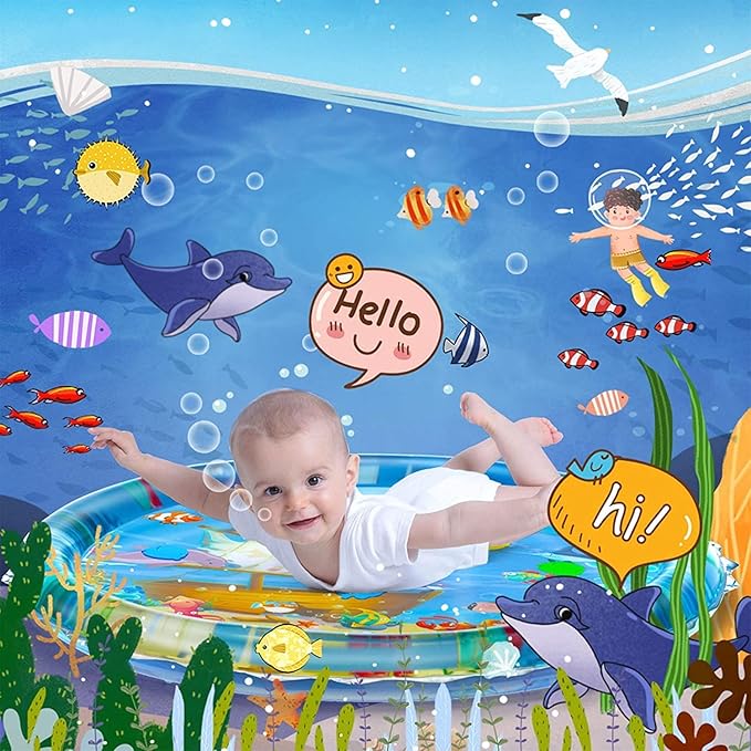 Premium Inflatable Water Play Mat & Tummy Time Activity Center - Veesho