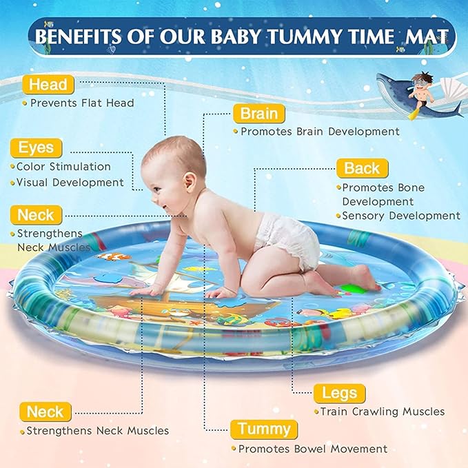 Premium Inflatable Water Play Mat & Tummy Time Activity Center - Veesho