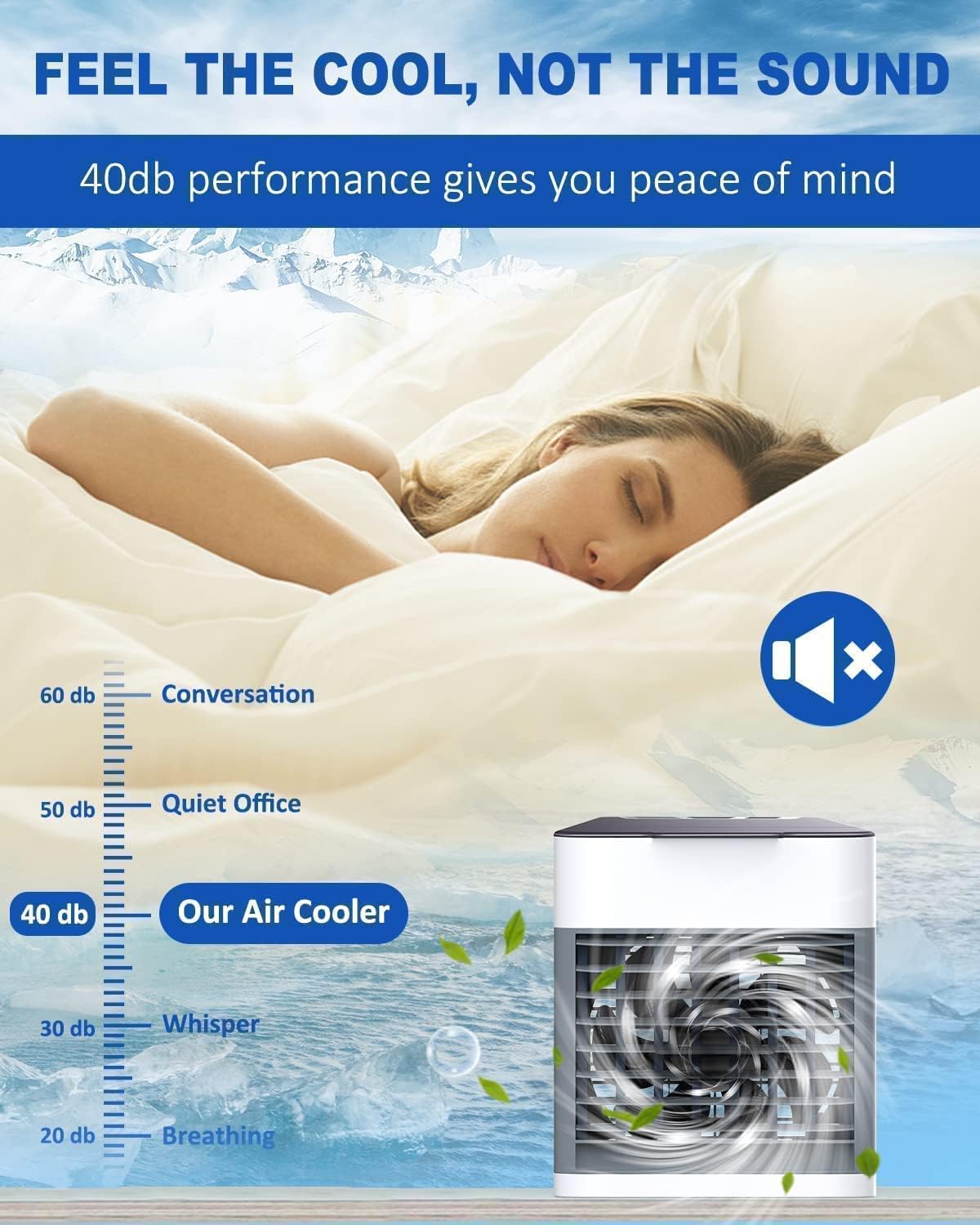 BeOne Mini Air Cooler & Humidifier – 3-Speed, LED, USB Powered - Veesho