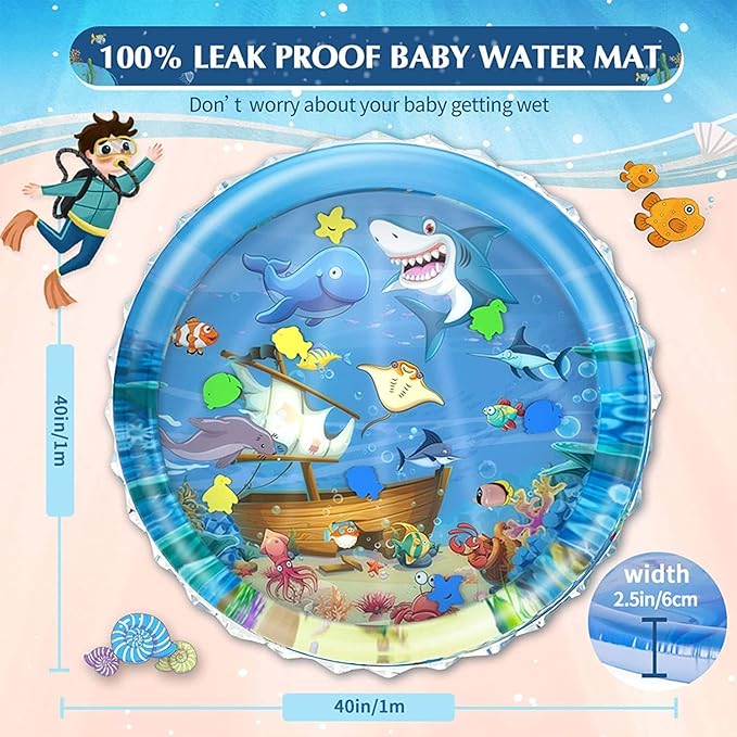 Premium Inflatable Water Play Mat & Tummy Time Activity Center - Veesho
