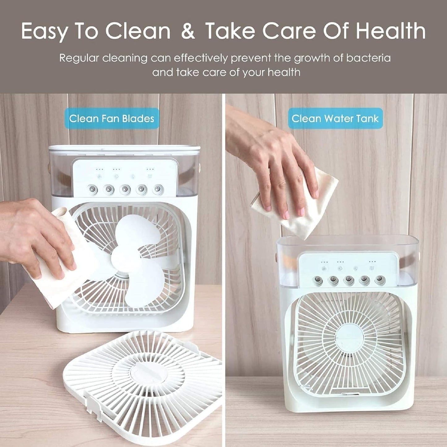 BeOne Mini Air Cooler & Humidifier – 3-Speed, LED, USB Powered - Veesho