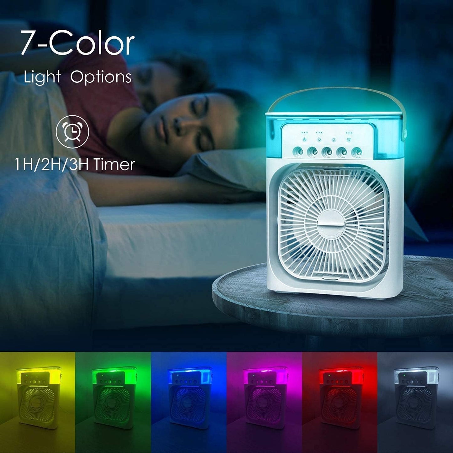 BeOne Mini Air Cooler & Humidifier – 3-Speed, LED, USB Powered - Veesho