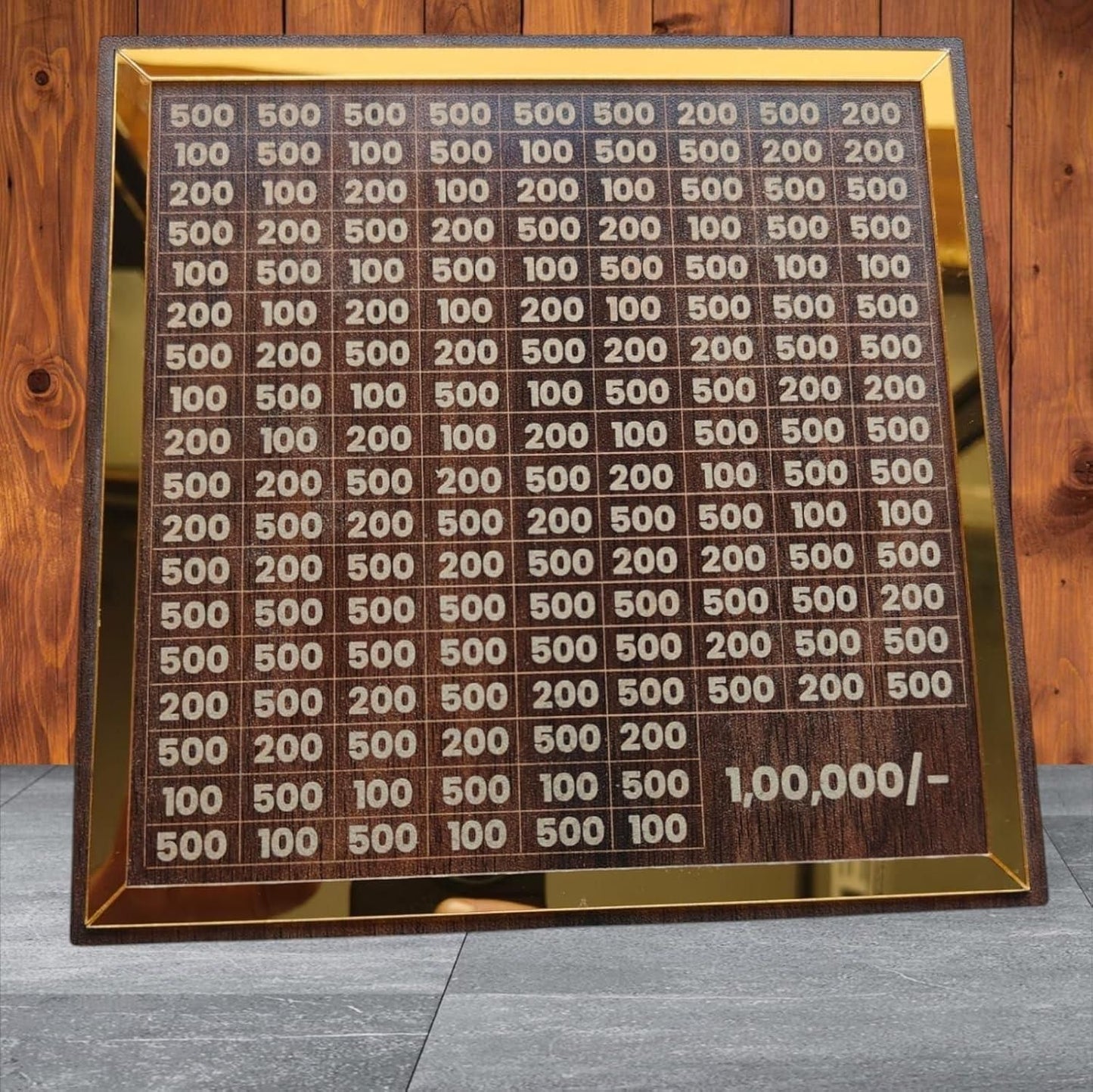 Signamio Premium 1 Lakh Wooden Piggy Bank With Number Tracker - Veesho